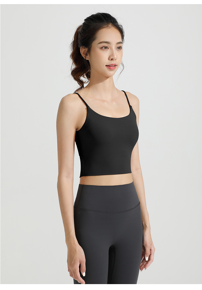 Women's Orange Spaghetti Strap Crop Tank Top - Athletic Camisole for Yoga & Fitness