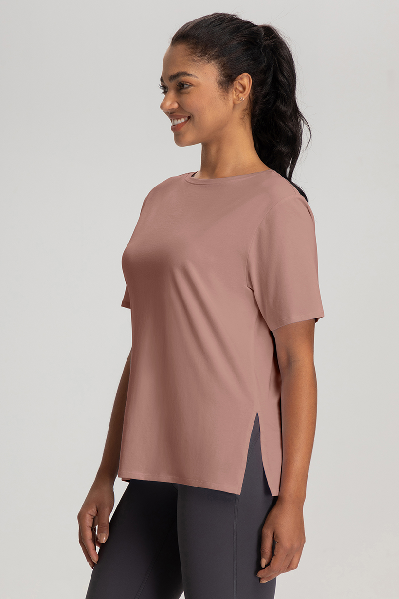 Women's Loose Fit Short Sleeve Tee - Light Blue Casual & Sporty Top for Daily Life