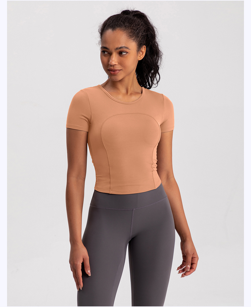 Women's Black Short - Sleeve Compression Workout Top, Yoga & Fitness