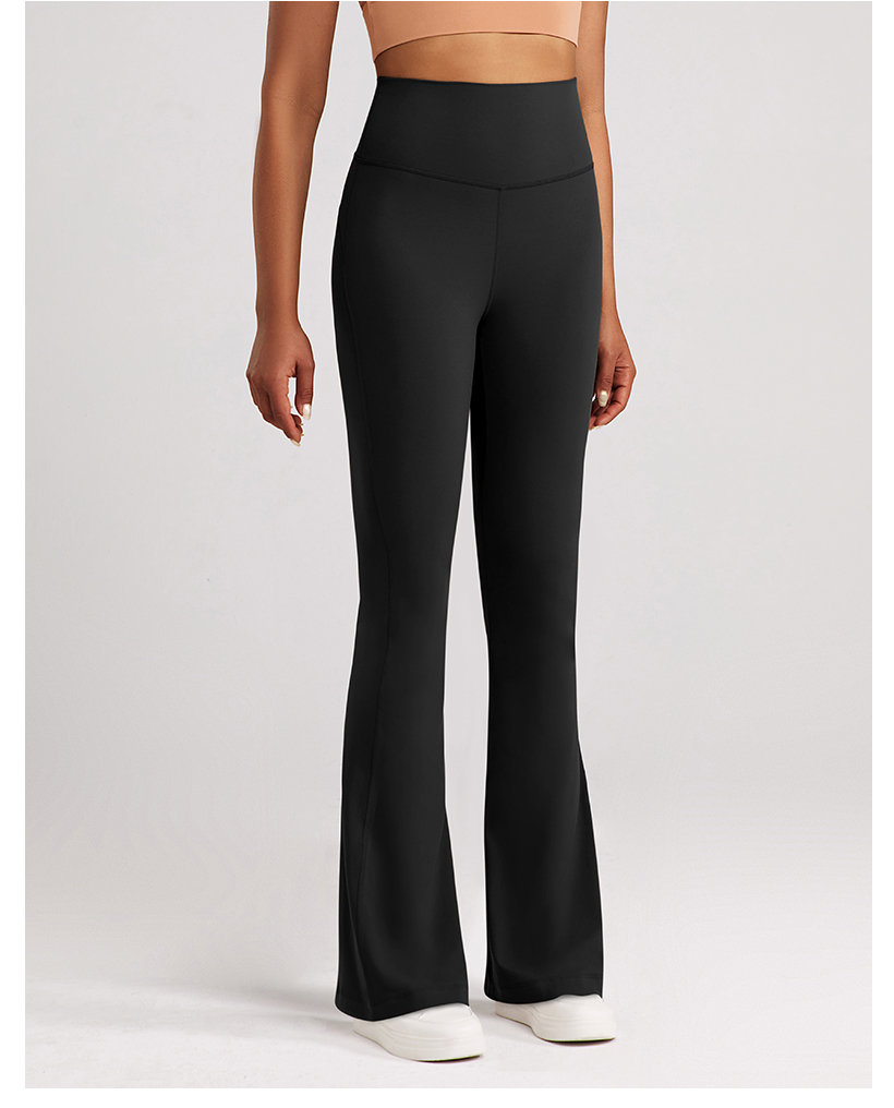 Women's High - Waisted Gray Flare Yoga Pants, Tummy - Control & Bootcut