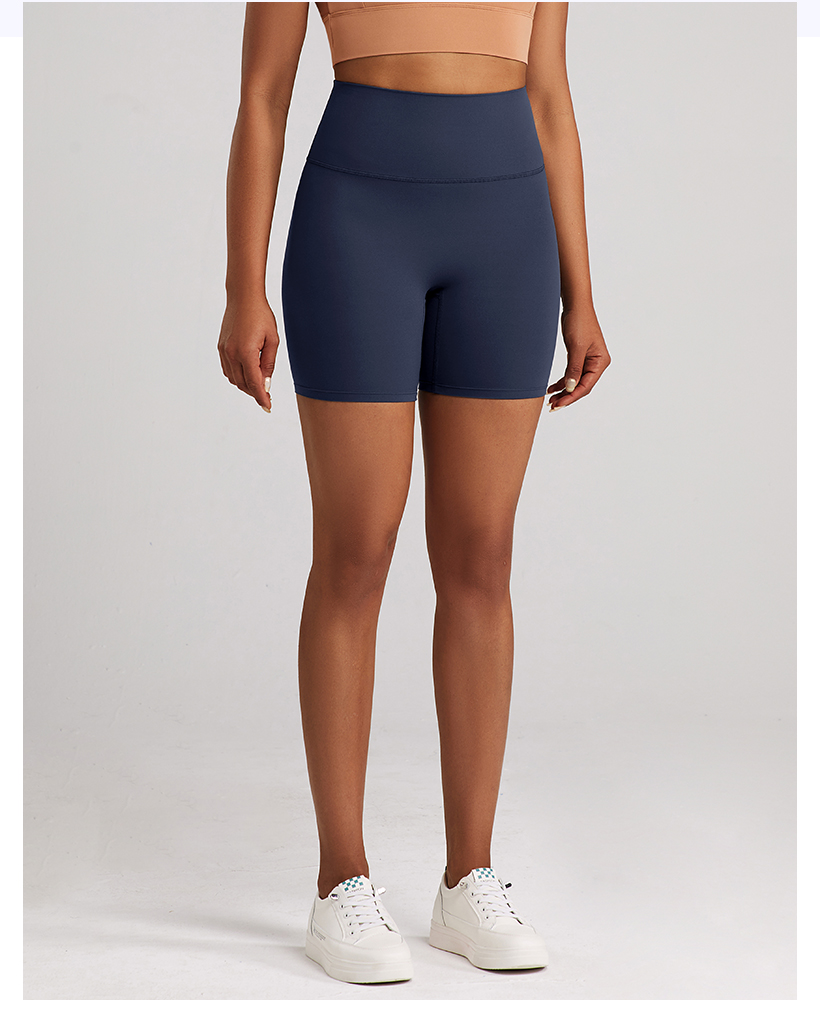 Women's Dark Gray High - Waisted Biker Shorts, Yoga & Workout