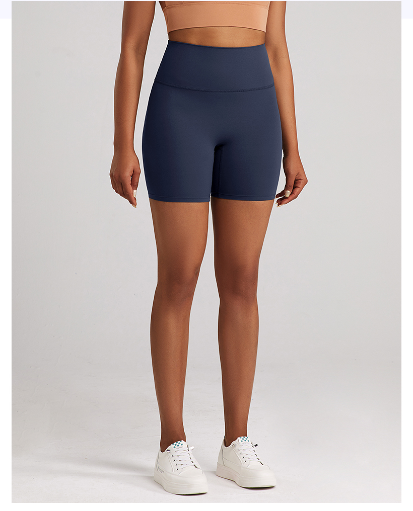 Women's Dark Gray High - Waisted Biker Shorts, Yoga & Workout