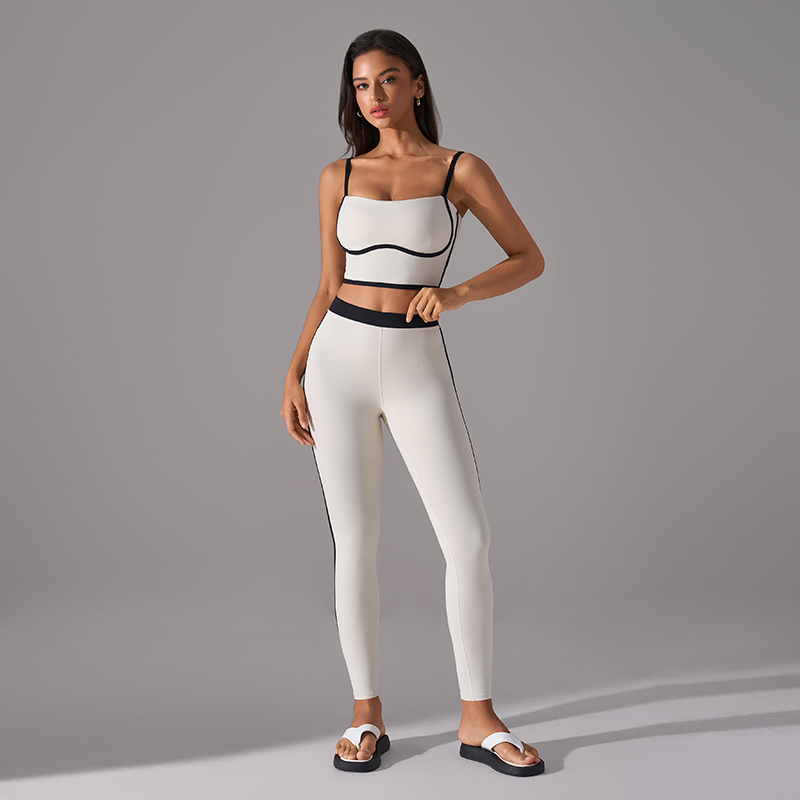 Women's Pink Sports Set - Strapless Crop Top & Split Skirt Two - Piece Outfit 