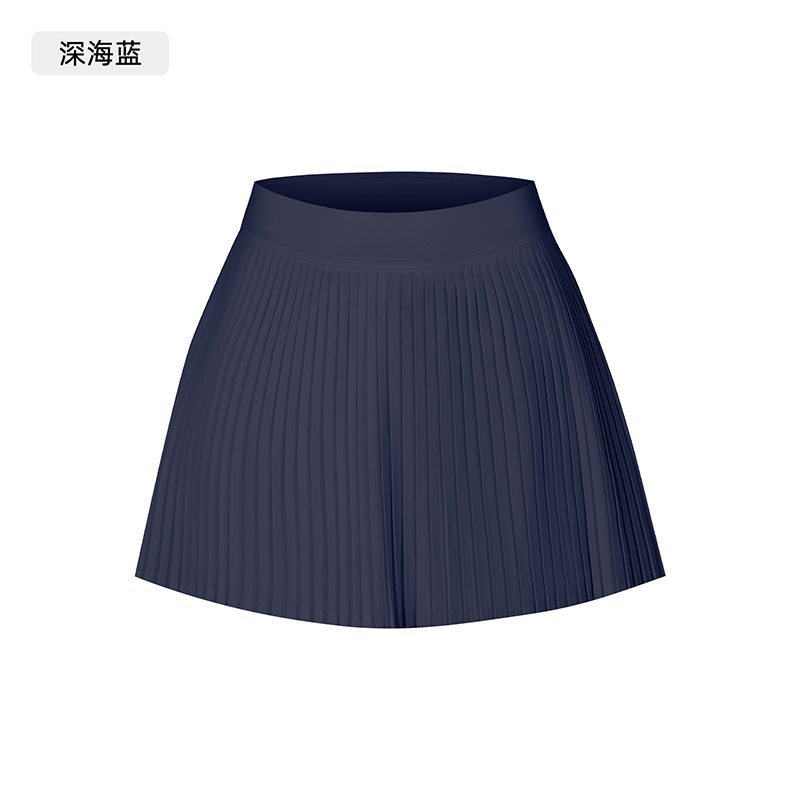 Women's Light Blue Pleated Tennis Skirt with Shorts Lining and Pockets