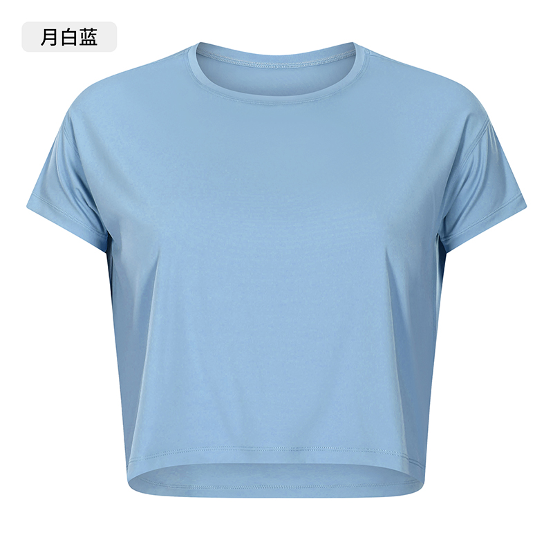 Women's Short Sleeve Cropped Yoga Top, Soft and Breathable Workout Shirt for Gym, Running, and Casual Wear