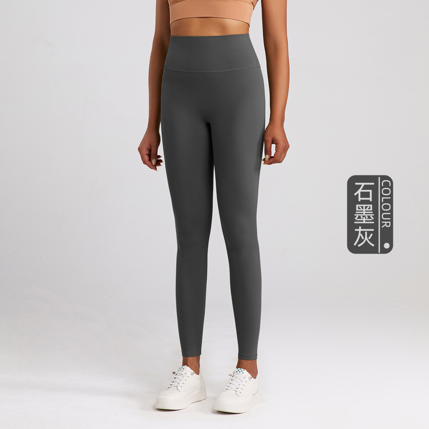 Women's High-Waisted Yoga Leggings - Olive Green, 80% Nylon 20% Lycra Spandex, Tummy Control for Yoga, Running, Pilates & Casual Wear