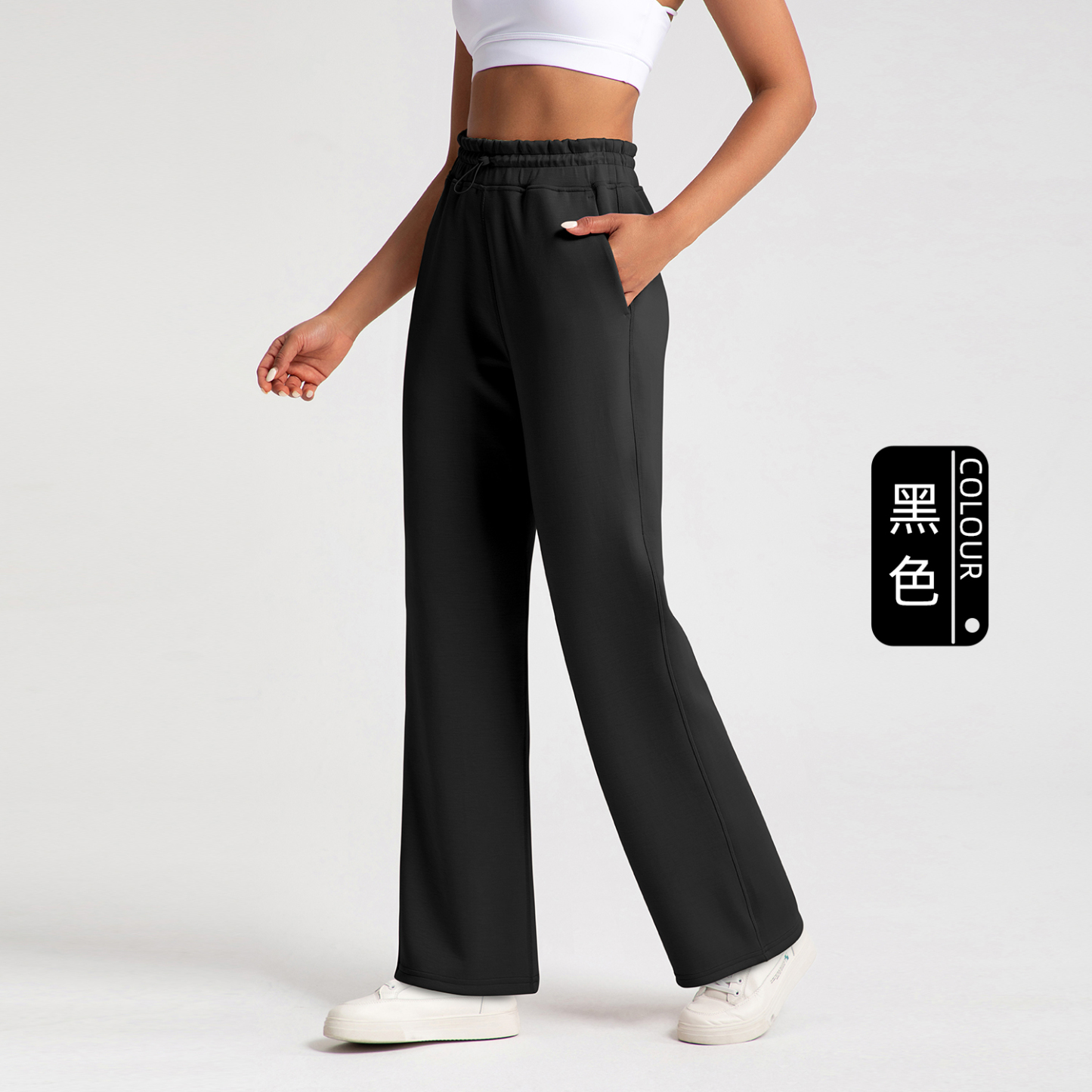 Women's Wide - Leg Yoga Pants with Elastic Waistband, Comfy Lounge & Workout Trousers