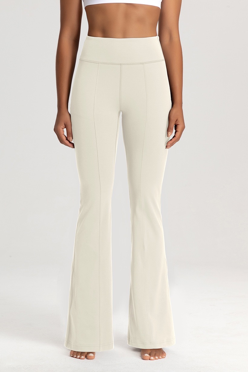 Women's High - Waisted Navy Blue Flare Yoga Pants with Pockets, Bootcut Leggings