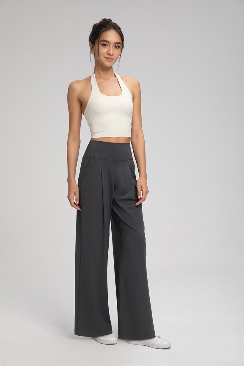 Women's High - Waisted Wide Leg Yoga Pants, Flowy Trousers with Pocket