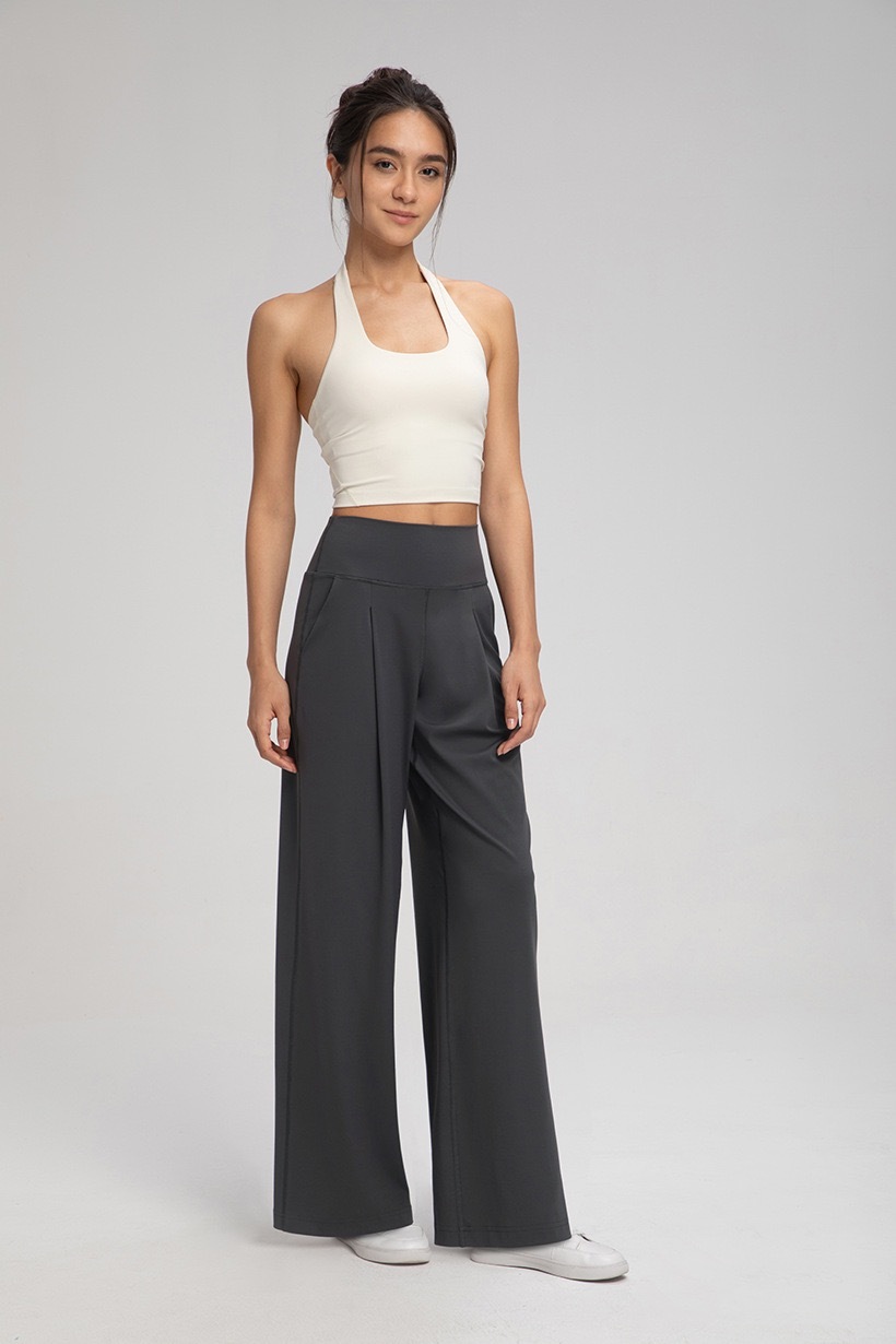 Women's High - Waisted Wide Leg Yoga Pants, Flowy Trousers with Pocket