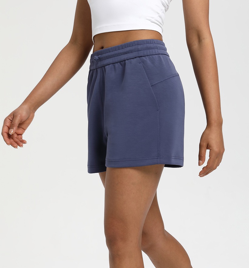 Women's High-Waisted Casual Shorts with Pockets, Soft Cotton Blend Loose-Fit Lounge Shorts for Daily Wear, Gym, and Outdoor Activities