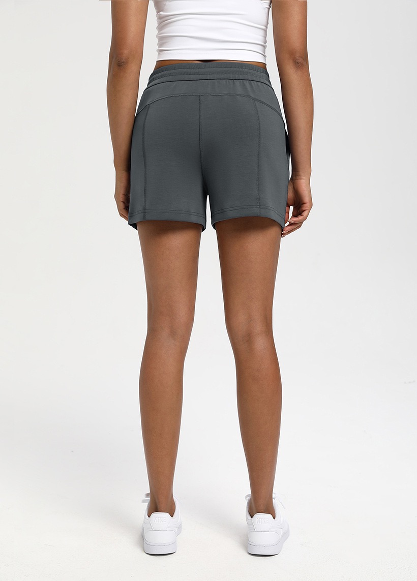 Women's High-Waisted Casual Shorts with Pockets, Soft Cotton Blend Loose-Fit Lounge Shorts for Daily Wear, Gym, and Outdoor Activities