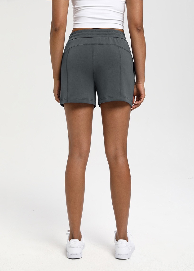 Women's High-Waisted Casual Shorts with Pockets, Soft Cotton Blend Loose-Fit Lounge Shorts for Daily Wear, Gym, and Outdoor Activities