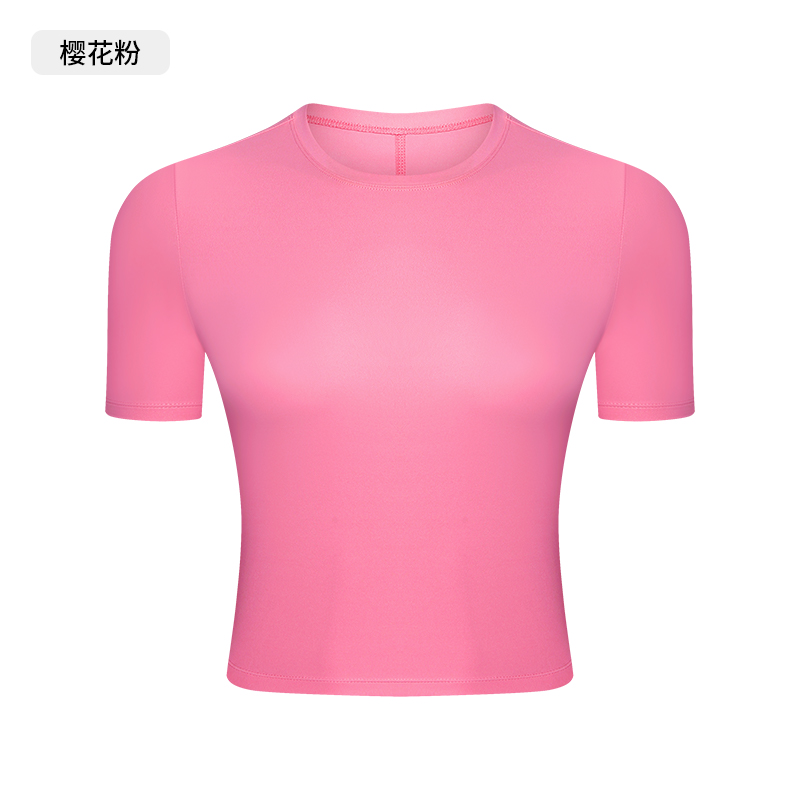 Women's Short Sleeve Cropped Top, Form - fitting Workout Shirt for Yoga, Gym and Casual Wear