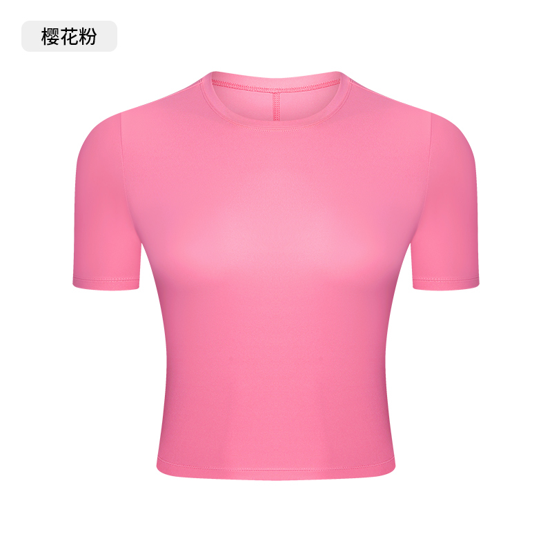 Women's Short Sleeve Cropped Top, Form - fitting Workout Shirt for Yoga, Gym and Casual Wear