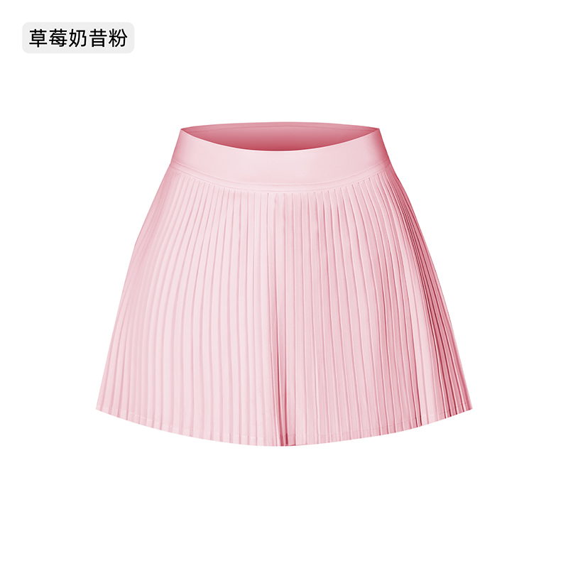 Women's Light Blue Pleated Tennis Skirt with Shorts Lining and Pockets