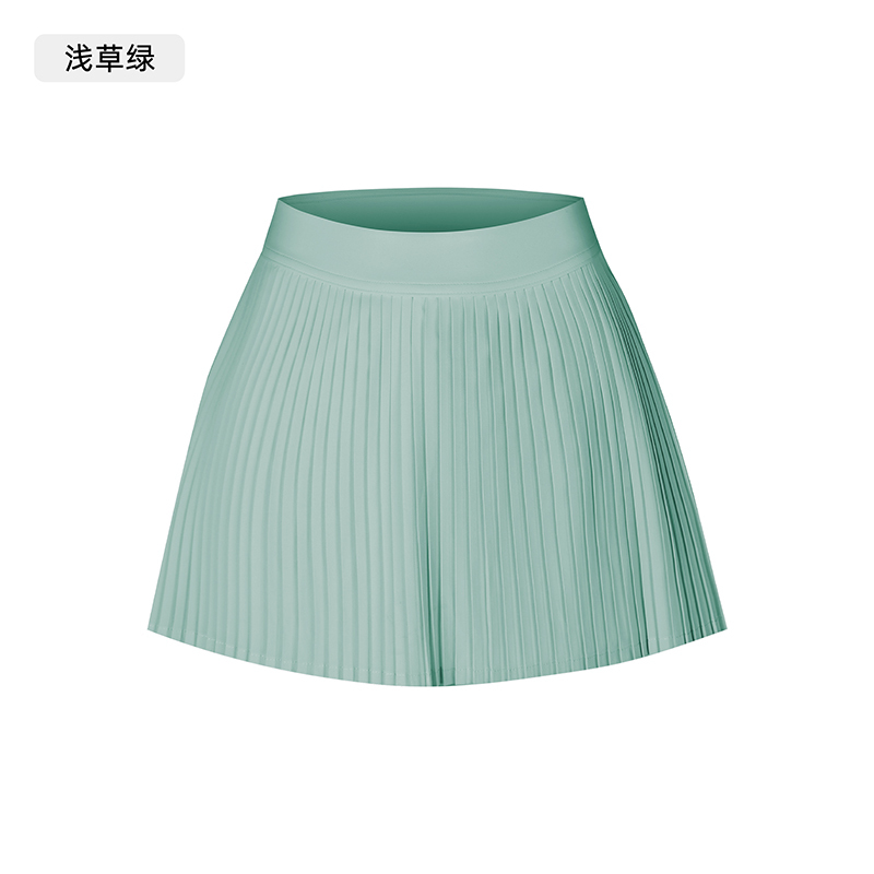 Women's Light Blue Pleated Tennis Skirt with Shorts Lining and Pockets