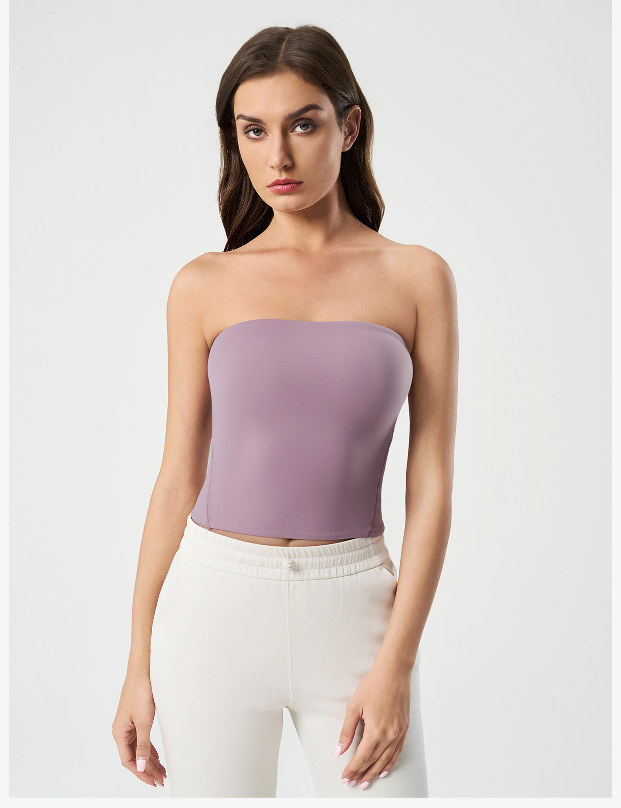 Women's Strapless Crop Top, Solid Color Bandeau Tube Top for Casual & Party Wear