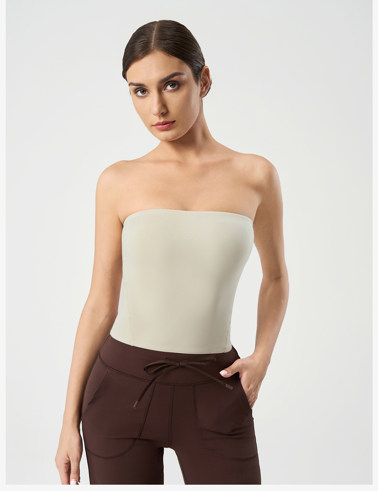 Women's Strapless Crop Top, Solid Color Bandeau Tube Top for Casual & Party Wear