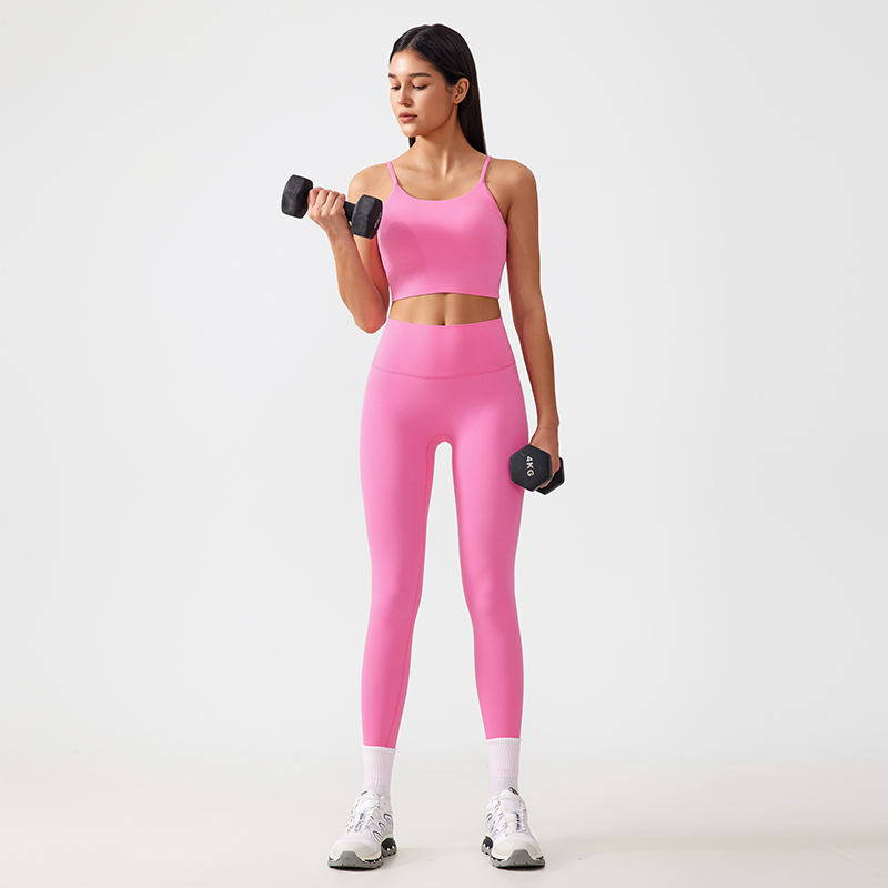 Women's Yoga Set - Spaghetti Strap Crop Tank Top and High-Waisted Biker Shorts for Workout, Gym, and Activewear -  Sports Outfit for Women