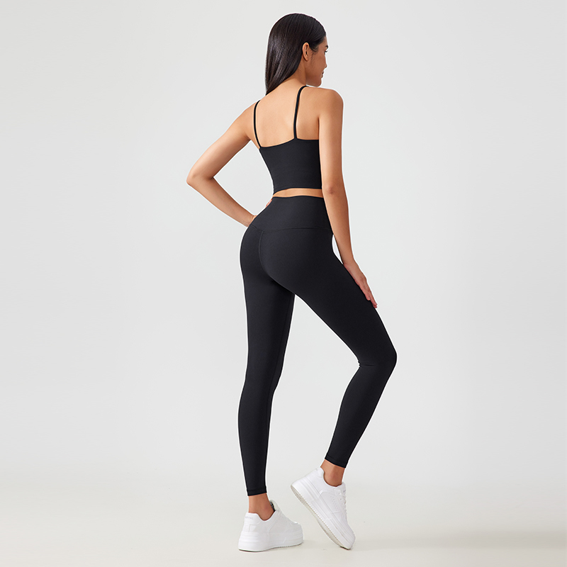 Women's Yoga Set - Spaghetti Strap Crop Tank Top and High-Waisted Biker Shorts for Workout, Gym, and Activewear -  Sports Outfit for Women