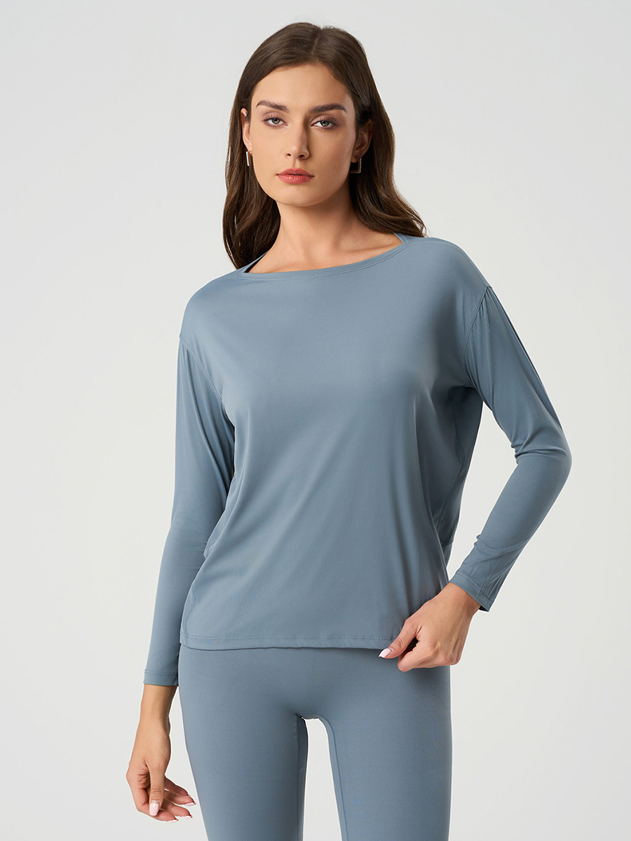 Women's Long Sleeve Loose Fit Yoga Top, Lightweight and Breathable Workout Shirt for Gym, Running, and Casual Wear
