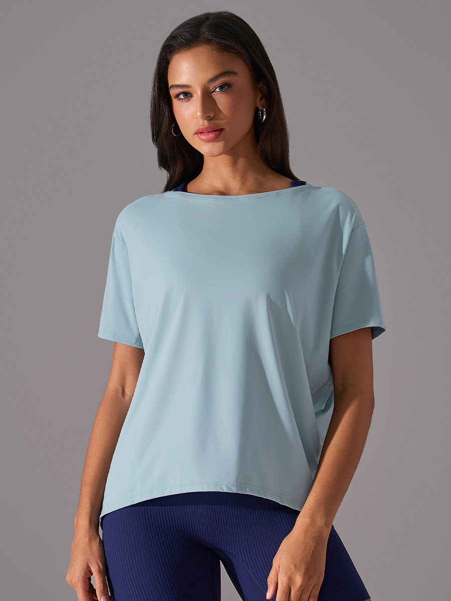 Women's Short Sleeve Loose Fit Workout Top, Lightweight & Breathable Yoga Shirt for Gym, Running & Casual Wear