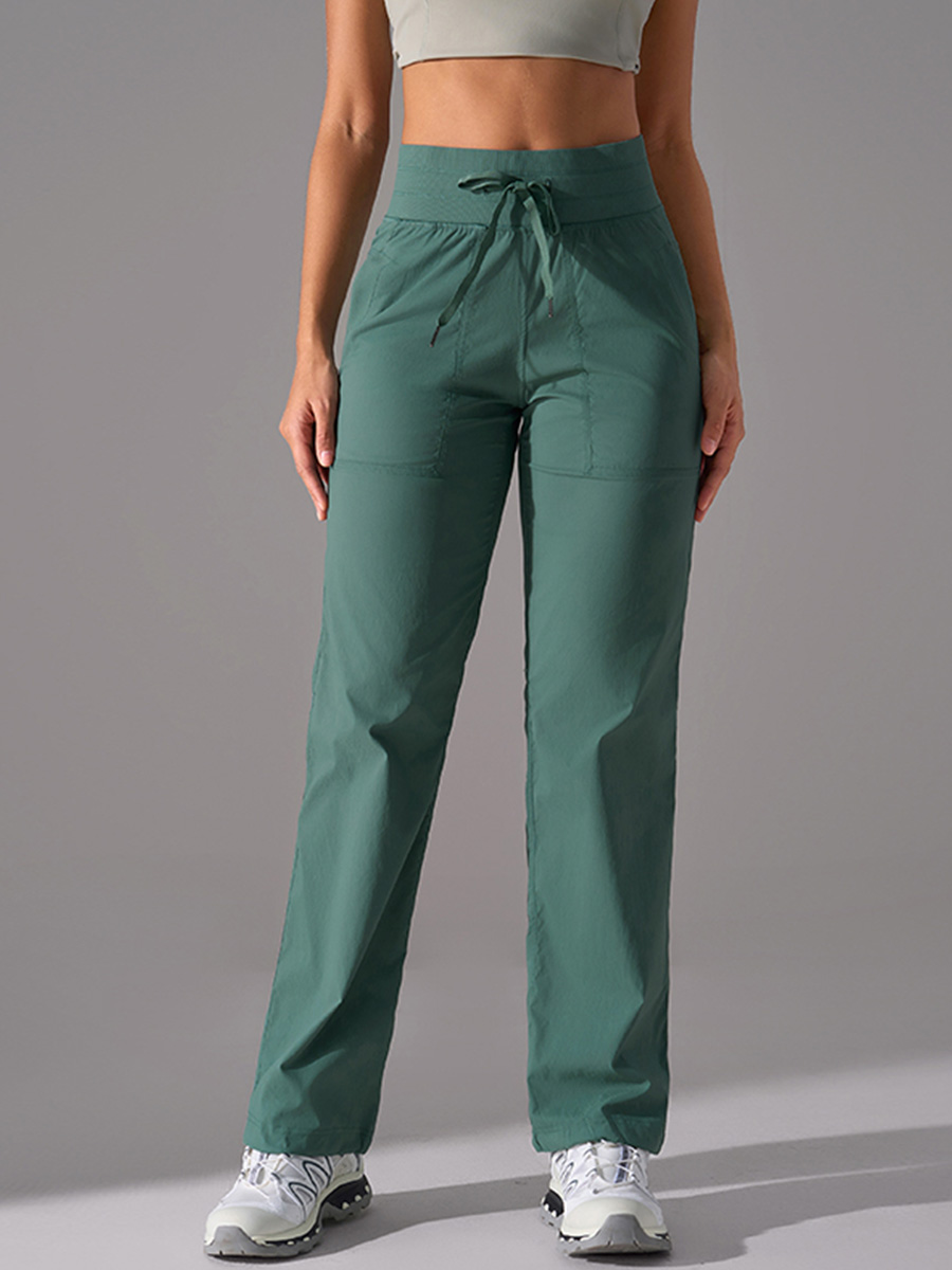 Women's High - Waisted Drawstring Light Purple Wide - Leg Pants, Breathable & Comfortable for Yoga, Running & Casual Wear