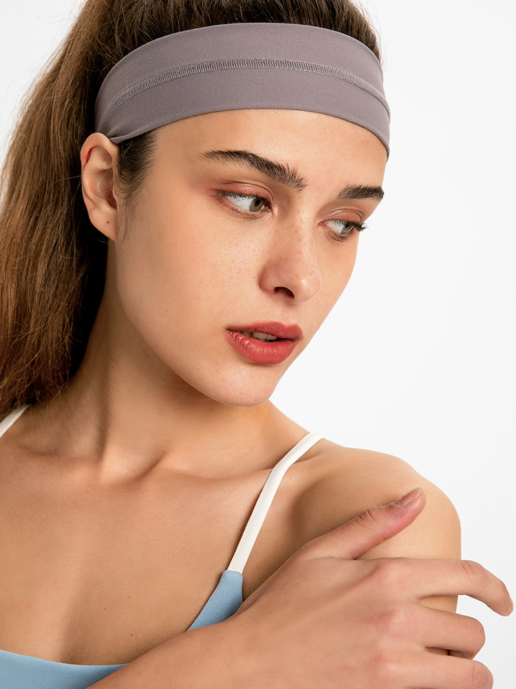 Grey Sports Headband for Women - Non - Slip, Sweat - Wicking for Yoga, Running & Workouts