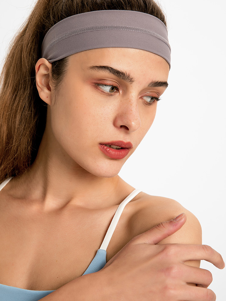 Grey Sports Headband for Women - Non - Slip, Sweat - Wicking for Yoga, Running & Workouts