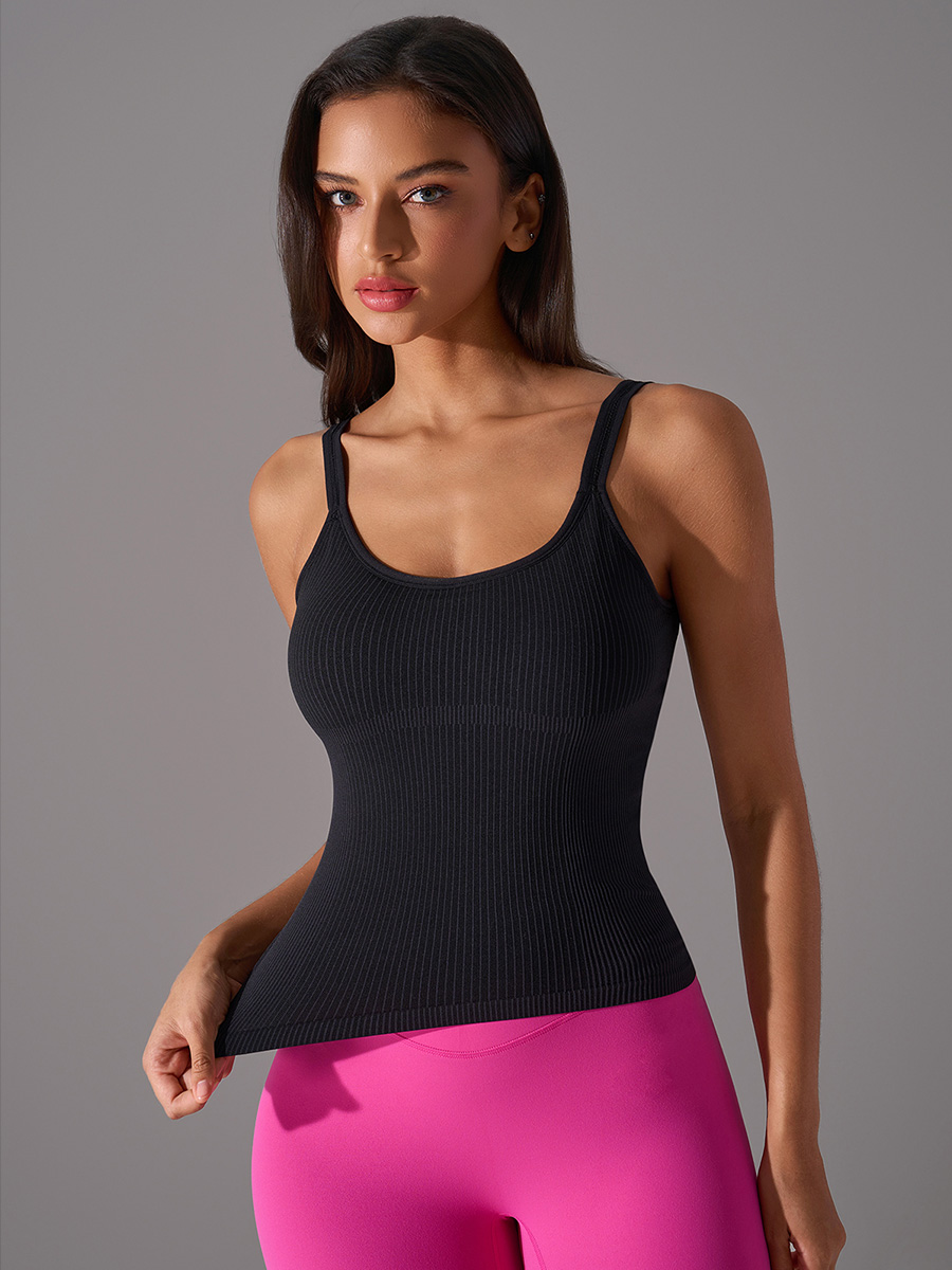 Women's White Ribbed Sleeveless Tank Top, Slim-Fit Athletic Crop Top for Yoga & Fitness