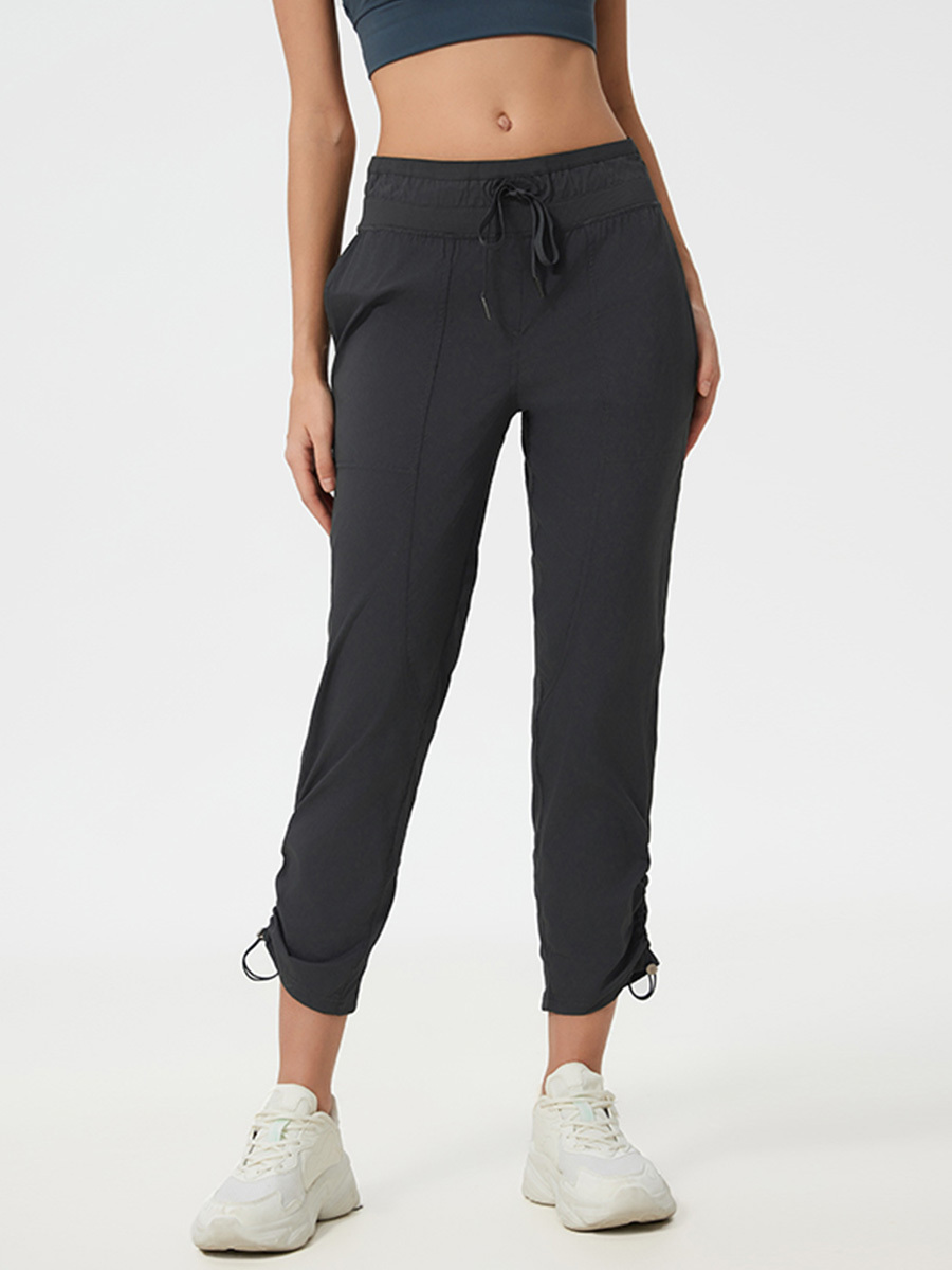 Women's Light Green Drawstring Waist Ankle-Length Joggers, Breathable & Comfortable Athletic Pants for Yoga, Running & Casual Wear