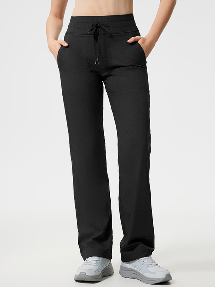 Women's High - Waisted Drawstring Light Purple Wide - Leg Pants, Breathable & Comfortable for Yoga, Running & Casual Wear