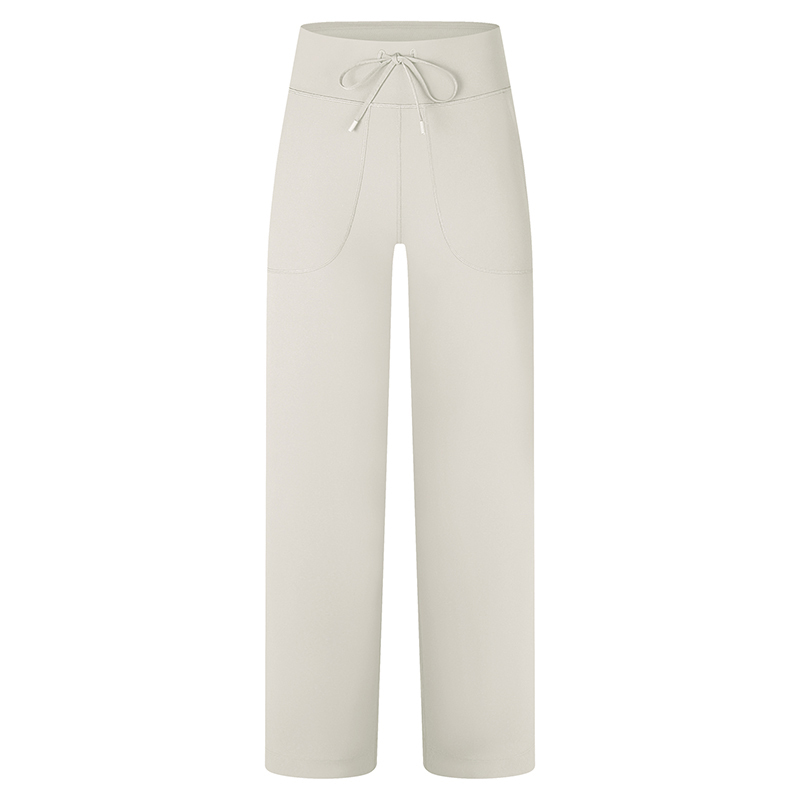 Women's High-Waisted Wide Leg Yoga Pants with Pockets, Drawstring Tummy Control Workout Pants for Gym, Running, Lounge and Casual Wear