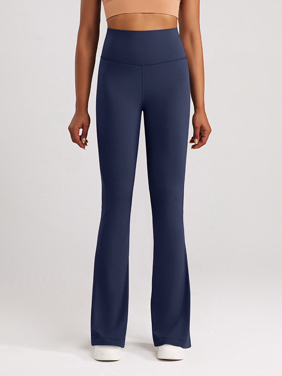 Women's High - Waisted Gray Flare Yoga Pants, Tummy - Control & Bootcut