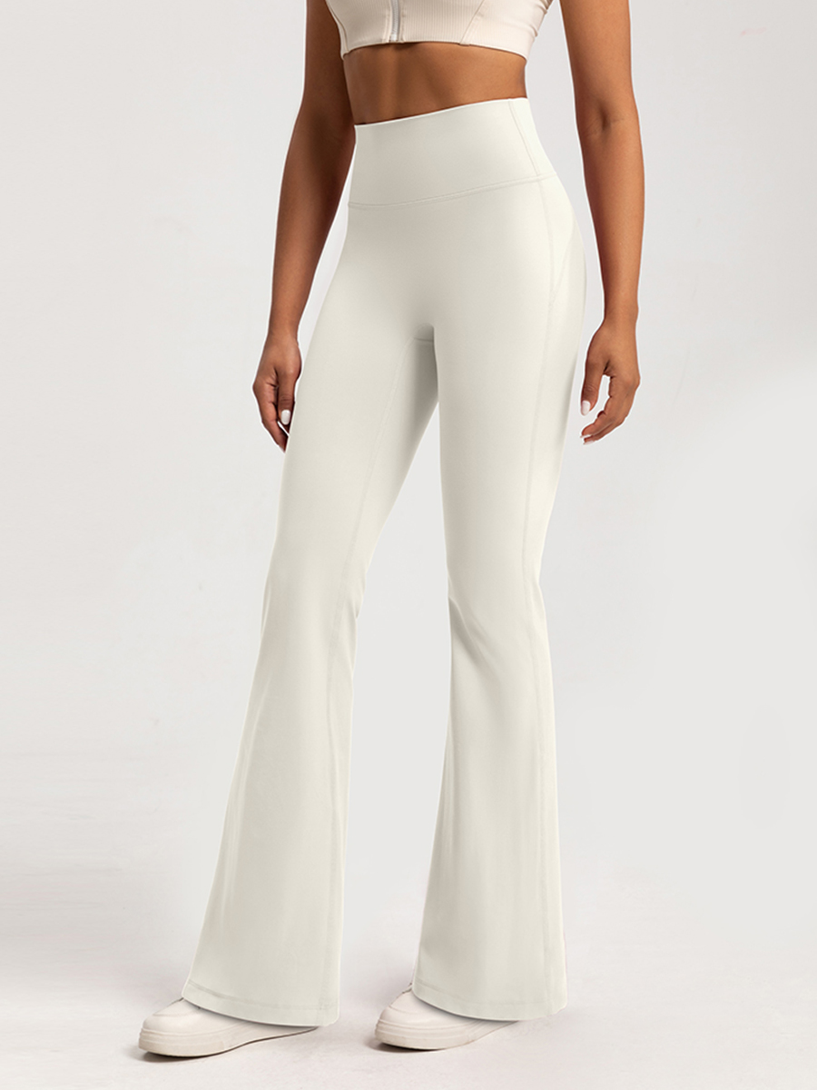 Women's High - Waisted Pink Flare Yoga Pants, Tummy - Control Bootcut Leggings