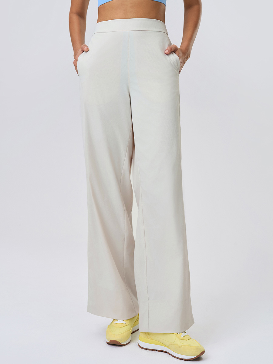 Women's Black High - Waisted Wide - Leg Pants, Loose - Fit Trousers for Yoga & Casual Wear