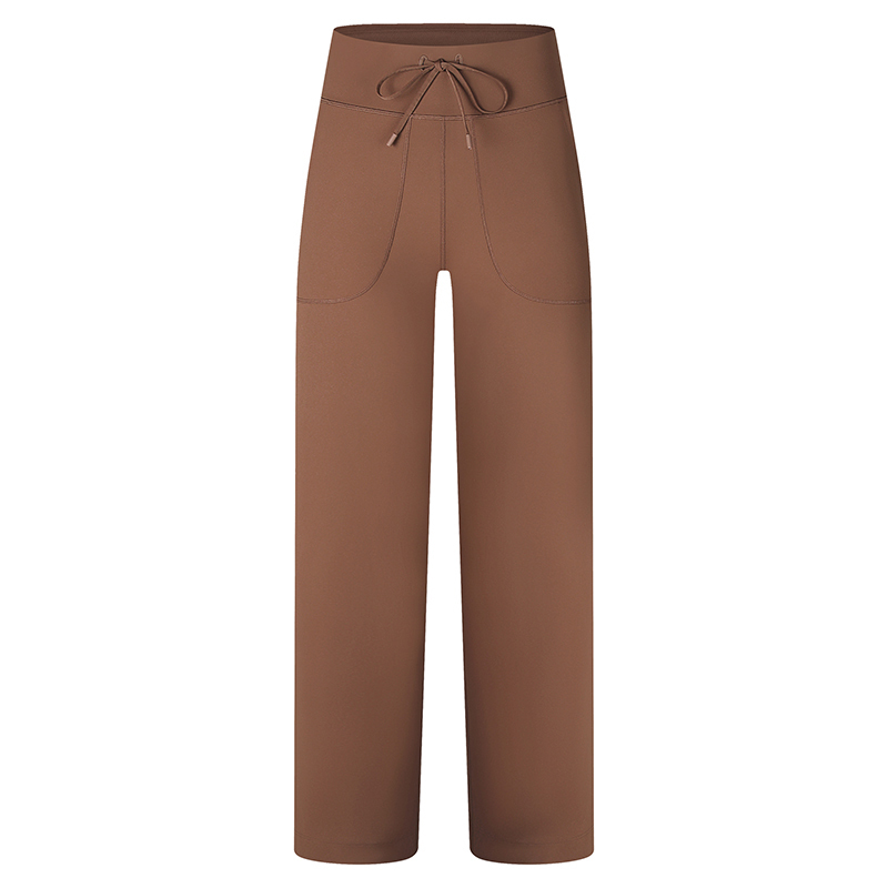 Women's High-Waisted Wide Leg Yoga Pants with Pockets, Drawstring Tummy Control Workout Pants for Gym, Running, Lounge and Casual Wear