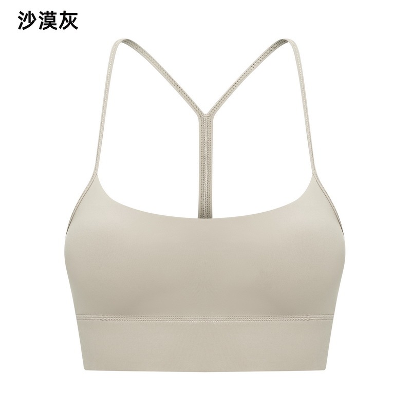 Women's Light Gray Strappy Sports Bra & High - Waisted Leggings Set, Yoga & Workout