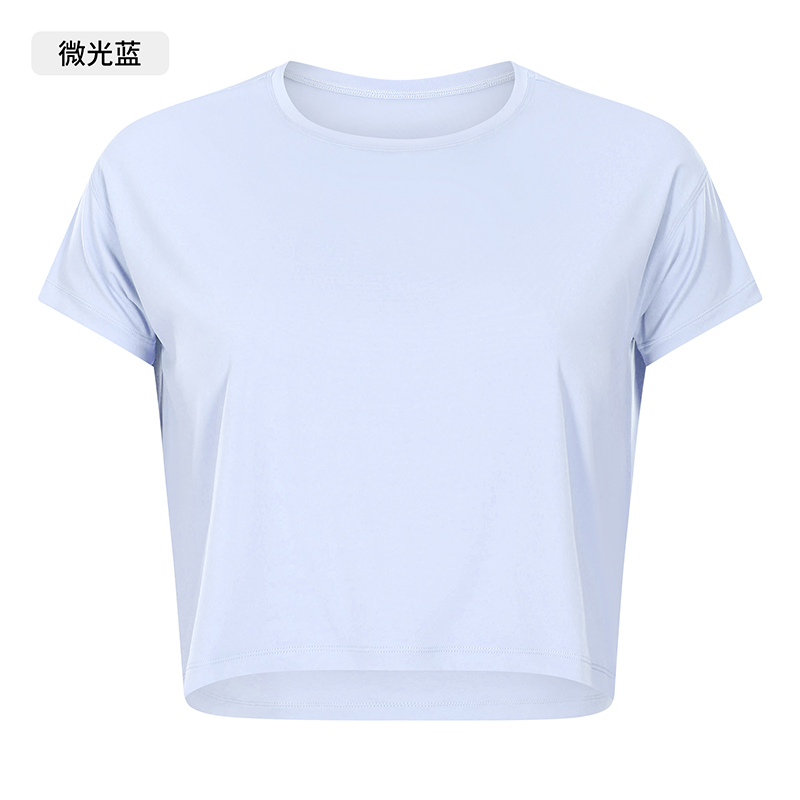 Women's Short Sleeve Cropped Yoga Top, Soft and Breathable Workout Shirt for Gym, Running, and Casual Wear