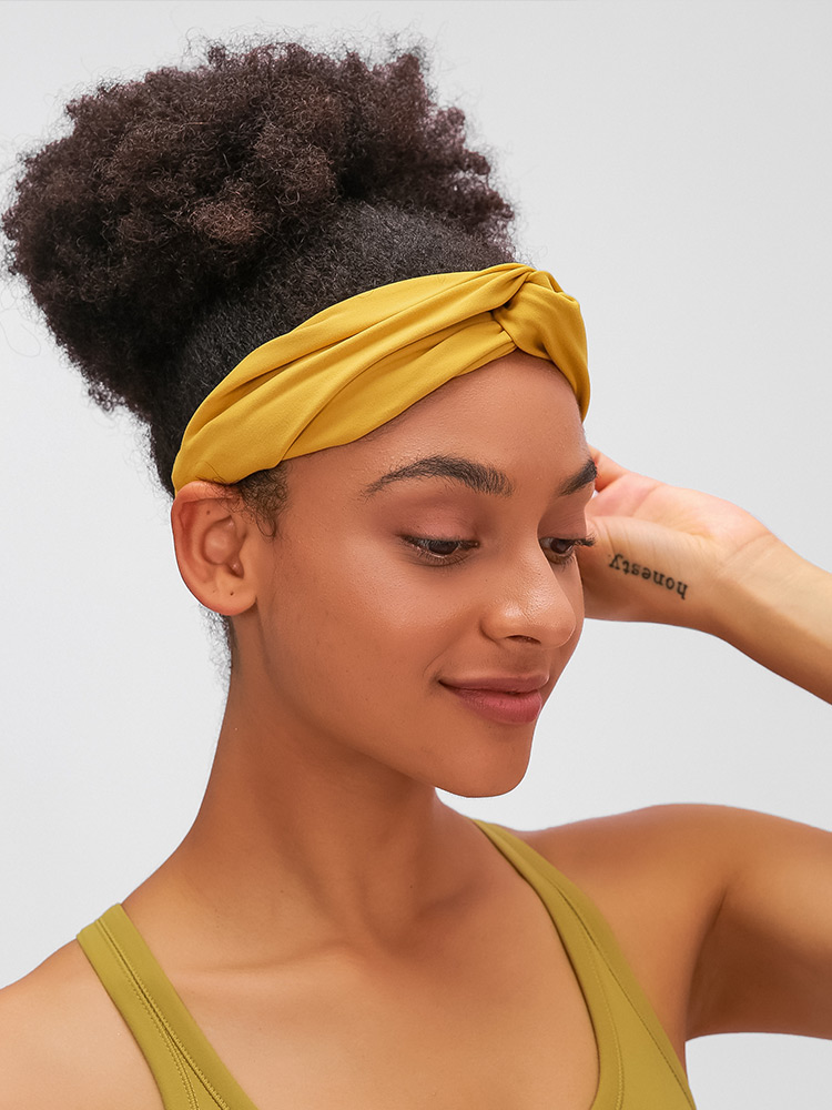 Women's Pink Knotted Headband - Soft Elastic Turban Head Wrap for Yoga, Workout & Casual Wear