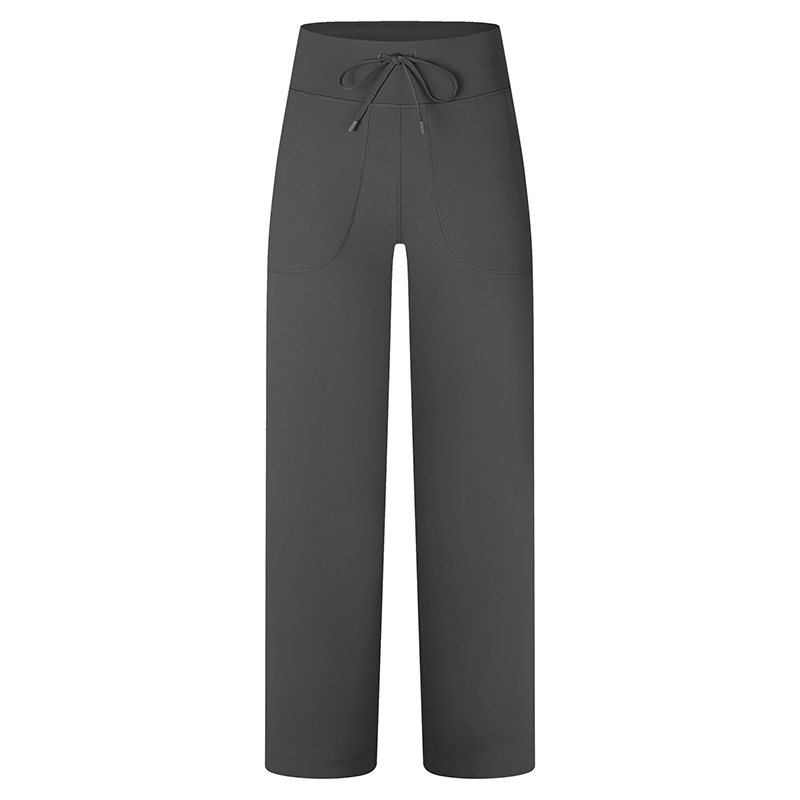 Women's High-Waisted Wide Leg Yoga Pants with Pockets, Drawstring Tummy Control Workout Pants for Gym, Running, Lounge and Casual Wear