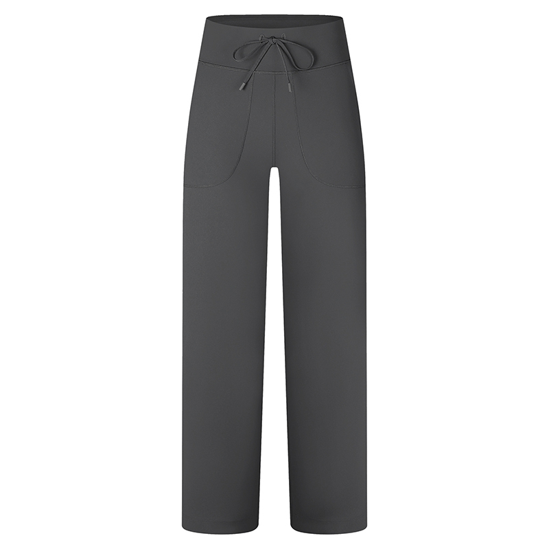 Women's High-Waisted Wide Leg Yoga Pants with Pockets, Drawstring Tummy Control Workout Pants for Gym, Running, Lounge and Casual Wear