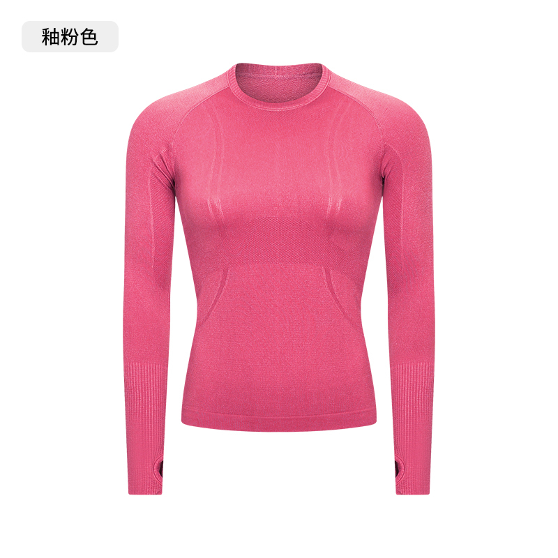 Women's Seamless Long - Sleeve Yoga Top, Crew Neck Athletic Workout Shirt