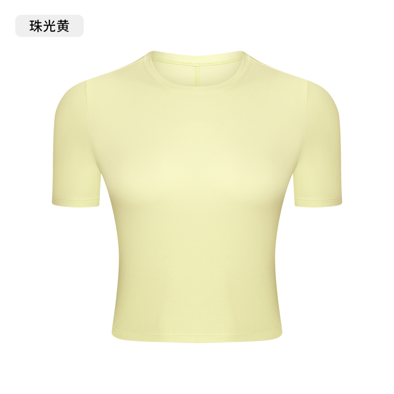 Women's Short Sleeve Cropped Top, Form - fitting Workout Shirt for Yoga, Gym and Casual Wear