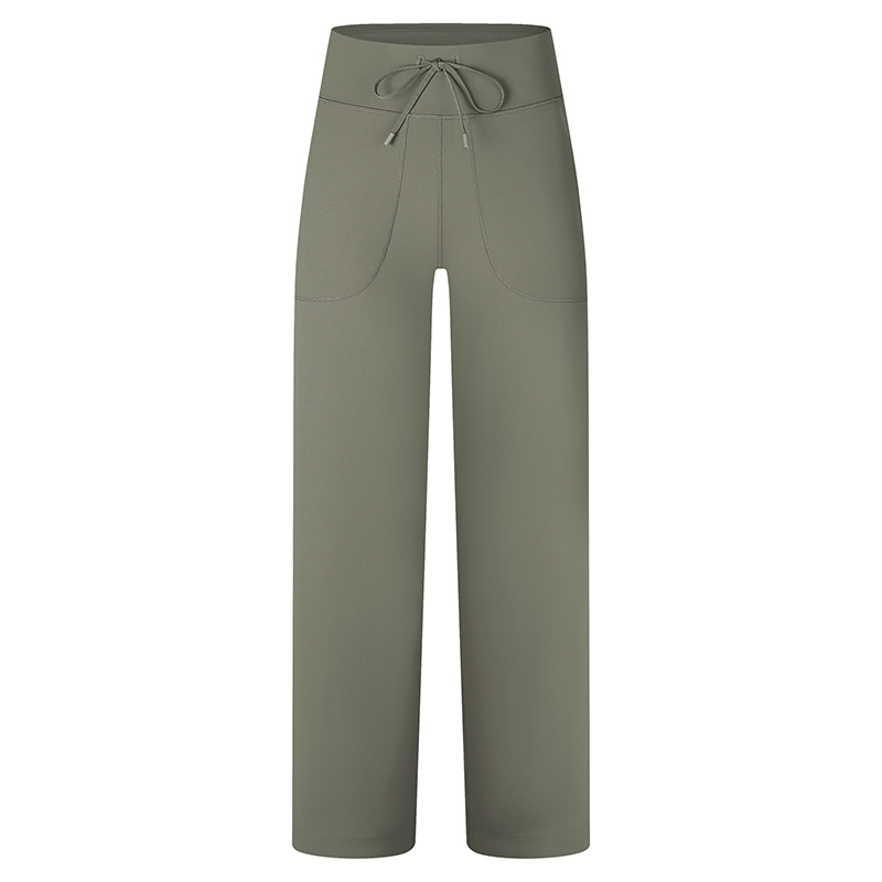 Women's High-Waisted Wide Leg Yoga Pants with Pockets, Drawstring Tummy Control Workout Pants for Gym, Running, Lounge and Casual Wear