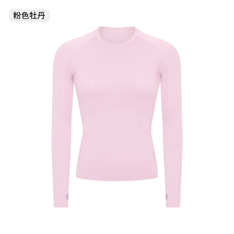 Women's Seamless Long - Sleeve Yoga Top, Crew Neck Athletic Workout Shirt