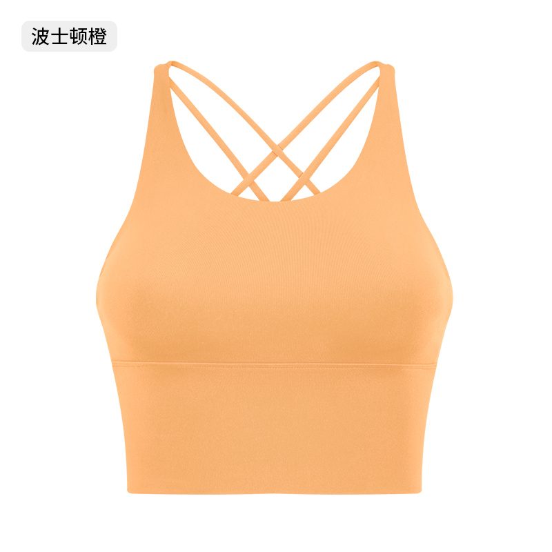 Women's Orange Racerback Crop Tank Top with Pleated Tennis Skirt Set, Athletic Yoga Outfit for Workout