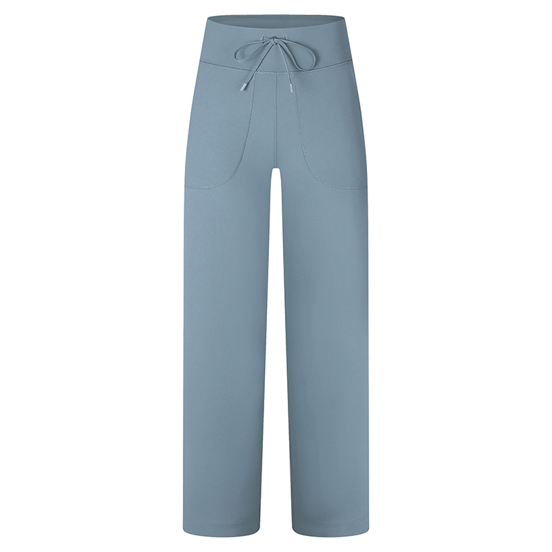 Women's High-Waisted Wide Leg Yoga Pants with Pockets, Drawstring Tummy Control Workout Pants for Gym, Running, Lounge and Casual Wear