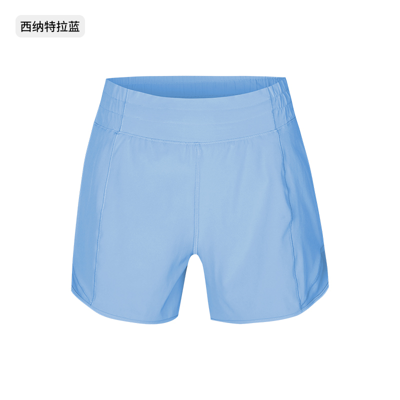 Women's High - Waisted Bright Yellow Running Shorts, Mesh Panel Athletic Gym Shorts